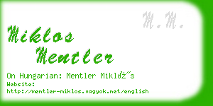 miklos mentler business card